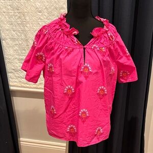 Sugarlips Bright Pink Floral Blouse